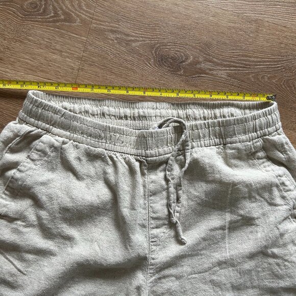 Old Navy Linen Blend Wide Leg Pants Womens Size Medium Beige Relaxed Boho - Picture 7 of 9